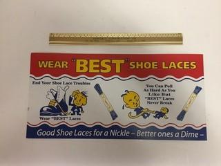 Best Shoe Laces Cardboard Sign.