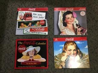 Lot of (1) Coca-Cola Calendar & (3) Calendar Cases.