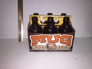 (6) Mug Root Beer Bottles in Case.