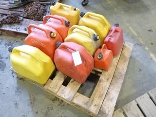 Jerry Cans, (1) 25L, (1) 5 L, (6) 20L, (1) 9.5L (Outside)