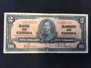 1937 Two Dollar Bill, Serial Prefix XB, Gordon - Towers