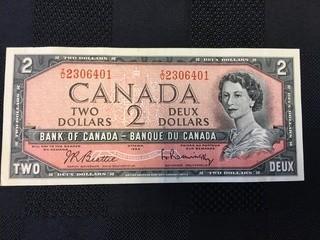 1954 Two Dollar Bill, Serial Prefix IU, Beattie - Rasminsky