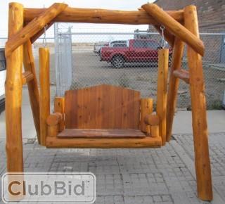 Log Bench Swing Stained w/ Non-Peeling UV Protected Stain