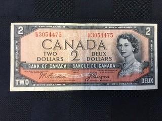 1954 Two Dollar Bill, Serial Prefix EB, Beattie - Coyne