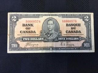 1937 Two Dollar Bill, Serial Prefix ER, Coyne - Towers