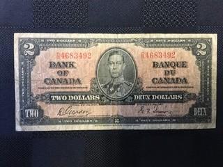 1937 Two Dollar Bill, Serial Prefix DB, Gordon - Towers
