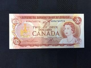 1974 Two Dollar Bill, Serial Prefix ABM, Lawson - Bouey