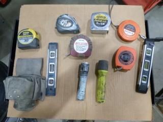 Quantity of Tape Measures, Levels, Flashlights (E-2,4,3)