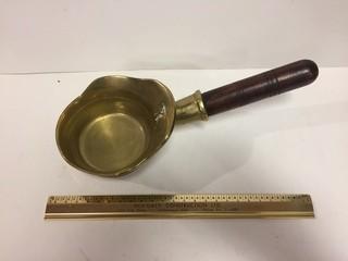 Chinese Silk Iron, Brass With Wooden Handle.