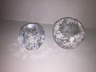 Set of (2) Kosta Boda Glass Tealight Holders.