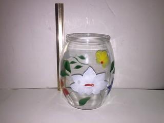 Hand Painted Glass Vase.