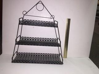 Metal 3-Tier Tabletop Display Shelf, 16" Tall.