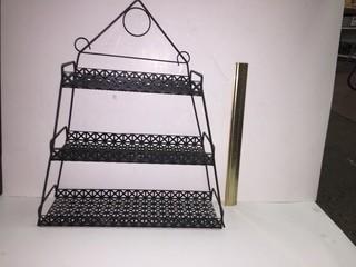 Metal 3-Tier Tabletop Display Shelf, 16" Tall.