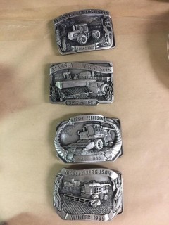 Lot of (4) Massey Ferguson Belt Buckles.