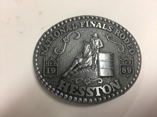 Hesston National Finals Rodeo 1989 Belt Buckle.