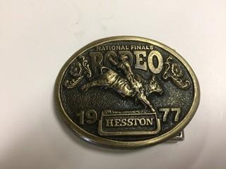 Hesston National Finals Rodeo 1977 Belt Buckle.