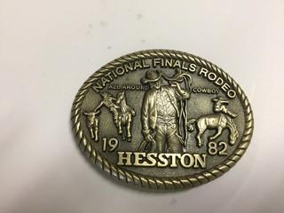 Hesston National Finals Rodeo 1982 Belt Buckle.