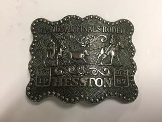 Hesston National Finals Rodeo 1987 Belt Buckle.