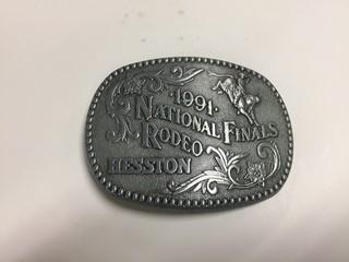 Hesston National Finals Rodeo 1991 Belt Buckle.