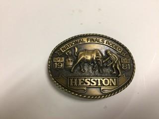 Hesston National Finals Rodeo 1981 Belt Buckle.