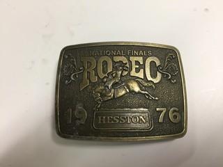 Hesston National Finals Rodeo 1976 Belt Buckle.