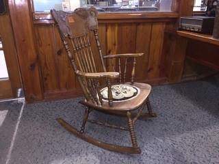 1930's Wooden Rocking Chair.