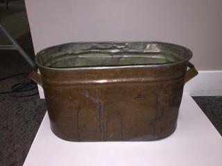 Metal Tub with Handles, 22" Long x 12" High.