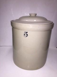 5 Gallon Stoneware Crock with Lid.