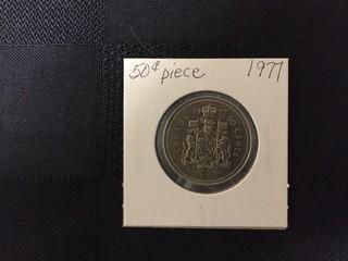 1977 Canadian 50 Cent Coin.