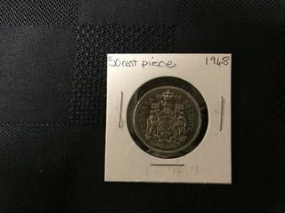 1968 Canadian 50 Cent Coin.