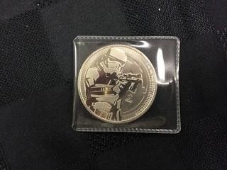 Star Wars Stormtrooper Two Dollar Silver Coin.