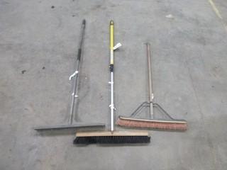 (2) Floor Brooms, (1) Floor Scraper  (Elec Room)