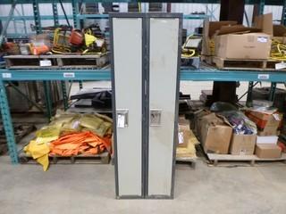 (2) Locker Cabinets, (6' Tall x 18" Deep x 12" Wide)