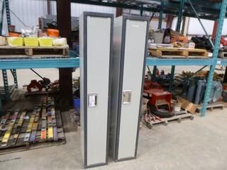 (2) Locker Cabinets, (6' Tall x 18" Deep x 12" Wide)