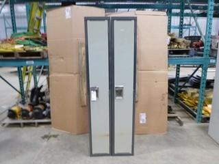 (2) Locker Cabinets, (6' Tall x 18" Deep x 12" Wide)