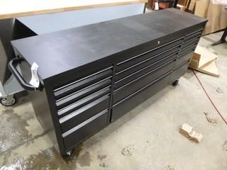 New 72" Black Powder Coated Steel 15 Drawer Tool Chest, 72”W x 18”D x 37.4”H