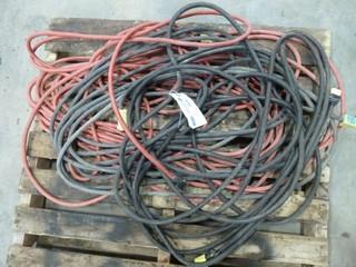 (2) 50' Extension Cords, Black P-7K-123033 600V, Red STW-E56356