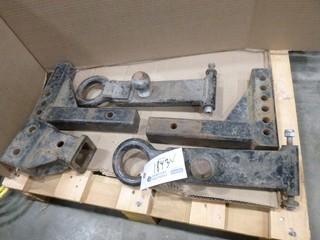 Various Hitches, (2) Pintle Hitches with 2" Ball, (2) Drop Hitches, (1) Adapter