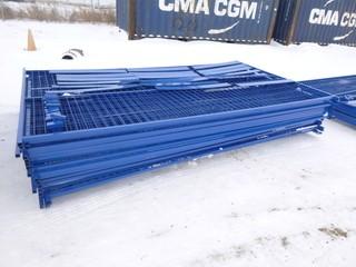 New and Unused 10'x6' Blue Construction Fence, 20 Panels, 200 Linear Feet