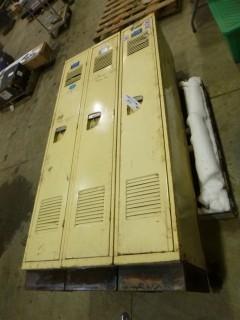 (3) Lockers, 76"H x 18"x 36.5