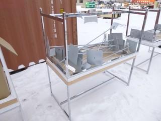 (2) Tables, 5'L x2'6" W x 2'8" H, c/w (13) metal stands