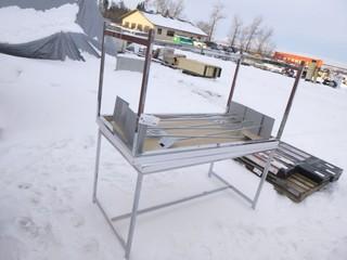 (2) Tables, 5'L x2'6" W x 2'8" H, c/w (8) metal stands