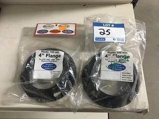 Quantity of (2) 4" Flanges For LITE 1500-2600-9000 Bayonet Style Mount