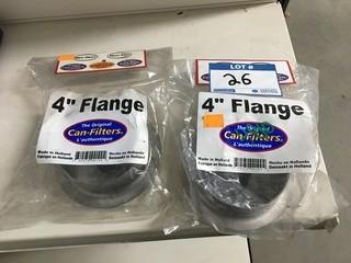 Quantity of (2) 4"Metal Flanges