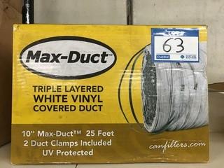 Max-Duct, 10" Triple Layered White Vinyl Covered Duct