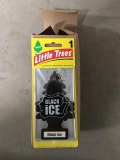 Quantity of (24) Little Trees Black Ice Scented Air Fresheners