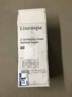 Linenspa 2" Gel Memory Foam Twin Mattress Topper