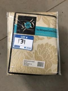  Quantity of (2) Faux Silk Jacquard Pole Pocket c/w Hookbelt (50" x 108")