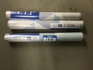 Quantity of (3) Rolls of V.I.P Scandi Triangle Teal Wallpaper