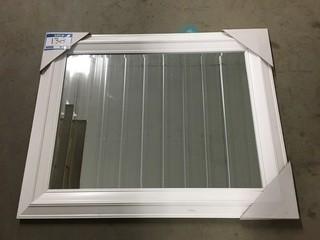 White Framed Mirror, 29 1/2" x 23 1/2"